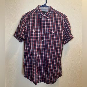 Tommy Hilfiger Red White Blue Checked  SS Shirt SMALL